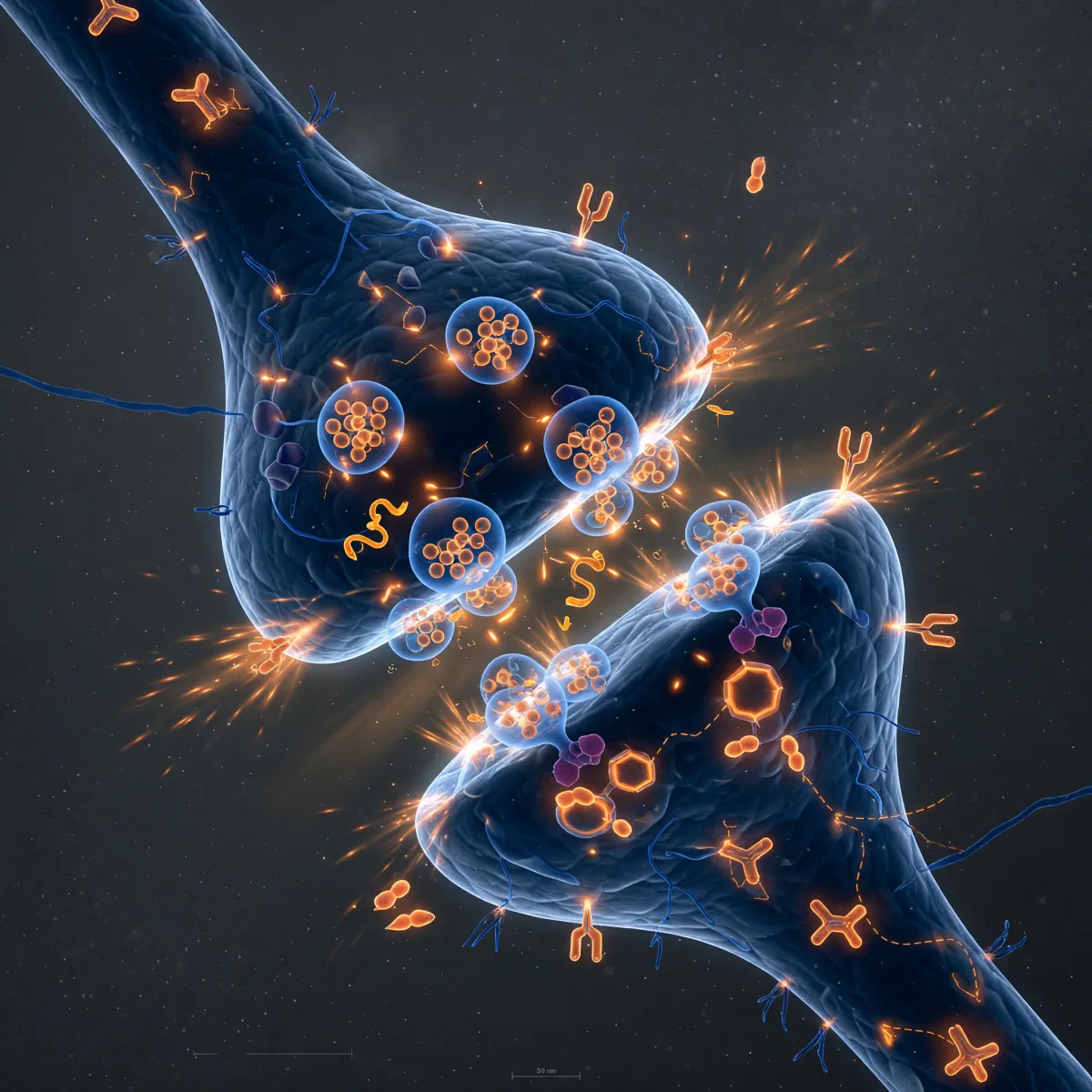 Scientific visualization of nerve cell signaling at molecular scale