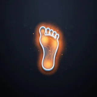 Illustration of burning pain in the foot