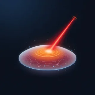 Illustration of therapeutic light striking tissue
