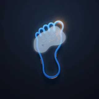 Illustration of numbness and tingling in the foot